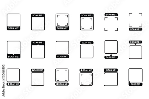 QR codes for smartphone. QR code with inscription scan me with smartphone. Scan me icon. Scan qr code icon for payment