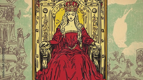 Majestic Empress Tarot Card Embodies Abundance, Fertility, and the Divine Feminine, Symbolizing Nurturing and the Cycles of Life
