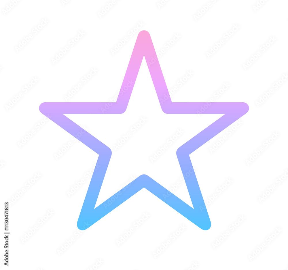 Fototapeta premium ピンクと青のグラデーション｜星アイコン 