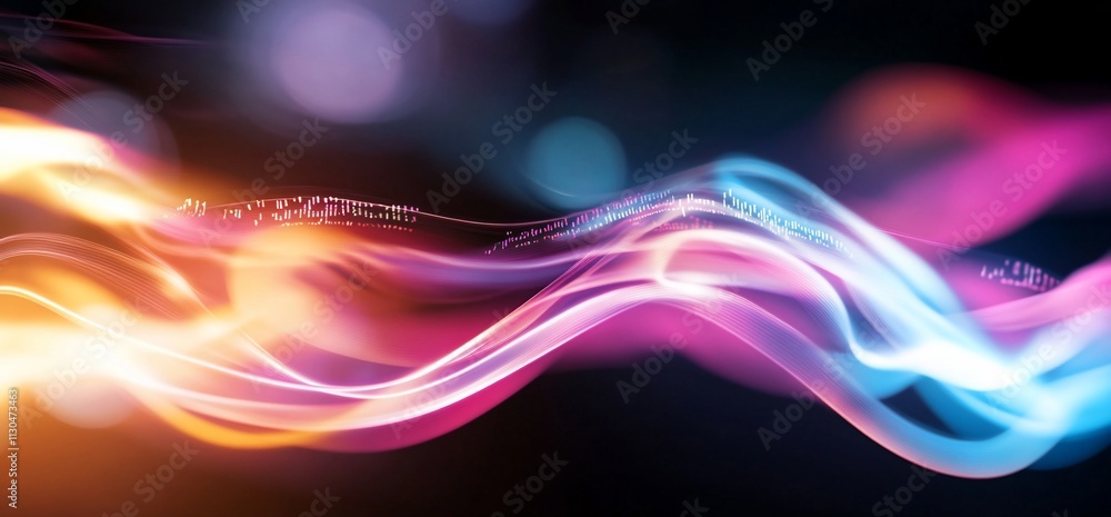 Fototapeta premium Abstract glowing waves of vibrant color.