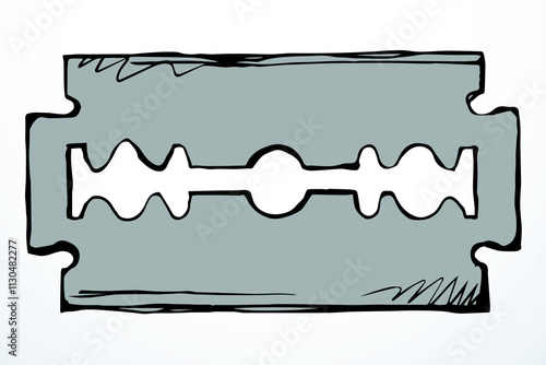 Sharp steel blade. Vector drawing