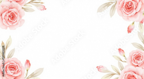 pink roses frame