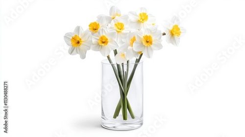 Wallpaper Mural a simple glass vase holding fresh spring flowers such as daffodils and cherry blossoms Torontodigital.ca