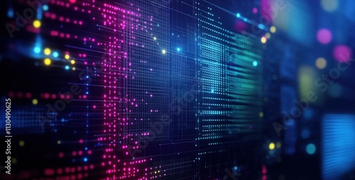 Wallpaper Mural Selective focus on blockchain technology and big data processing. Torontodigital.ca