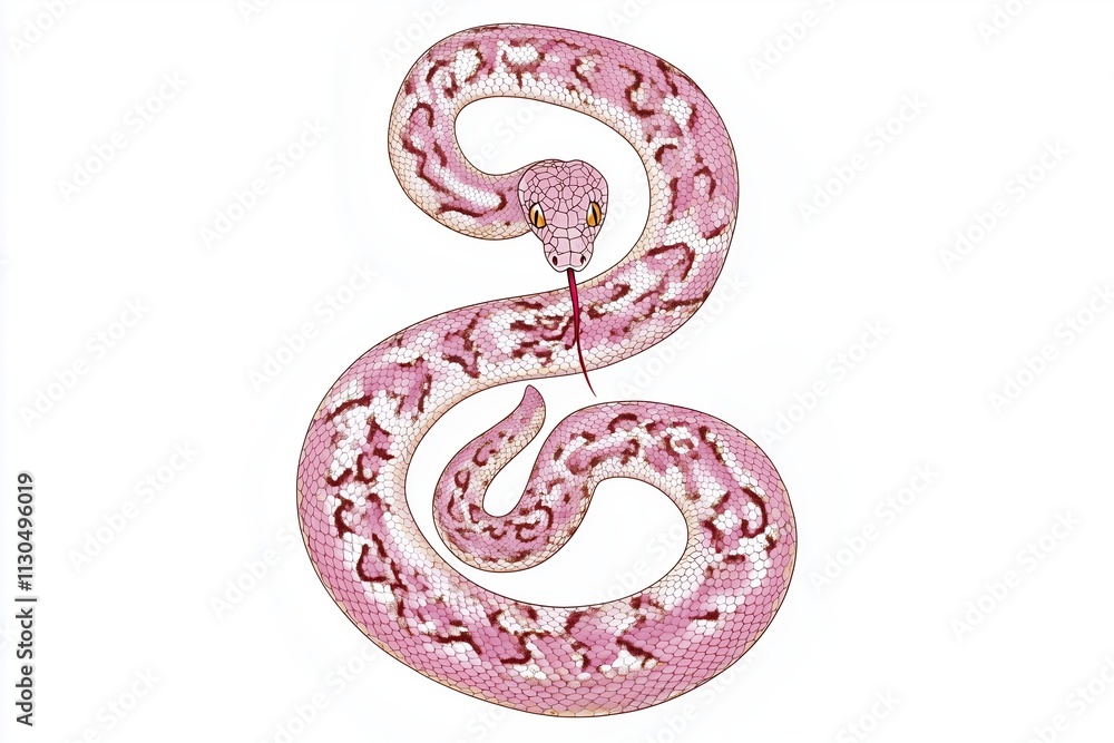Obraz premium Elegant Pink Snake Illustration