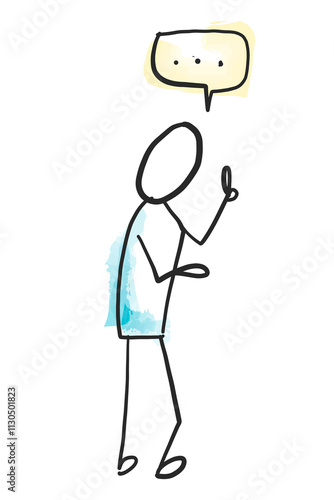 PNG speechless person doodle, ellipsis speech bubble in transparent background