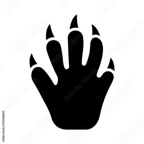 Raccoon Paw Print glyph icon