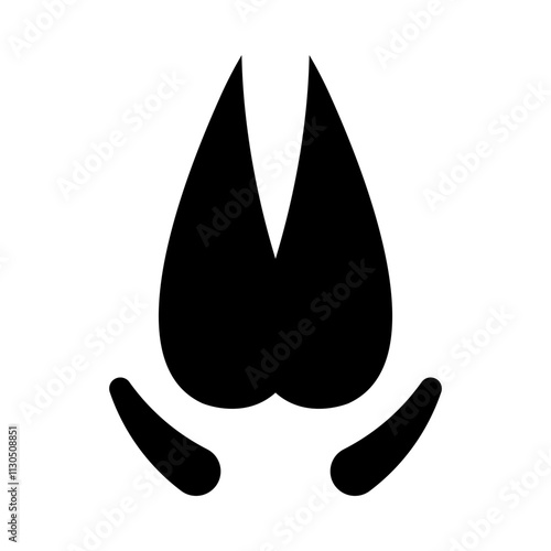 Moose Hoof Print glyph icon