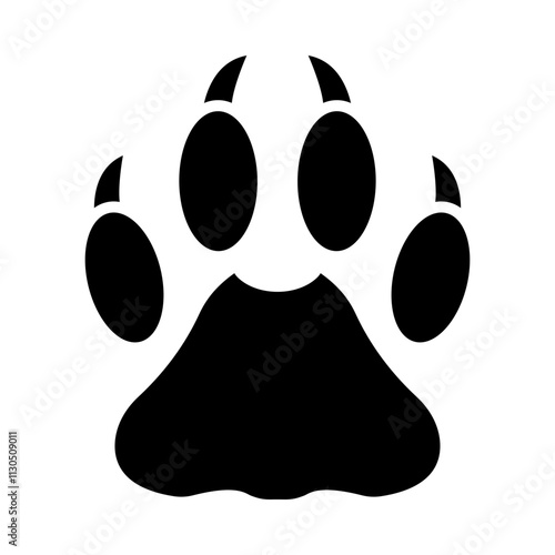 Cheetah Paw Print glyph icon