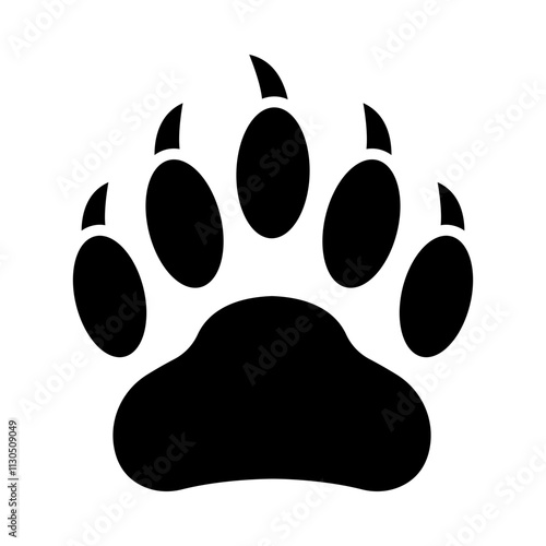 Panda Paw Print glyph icon