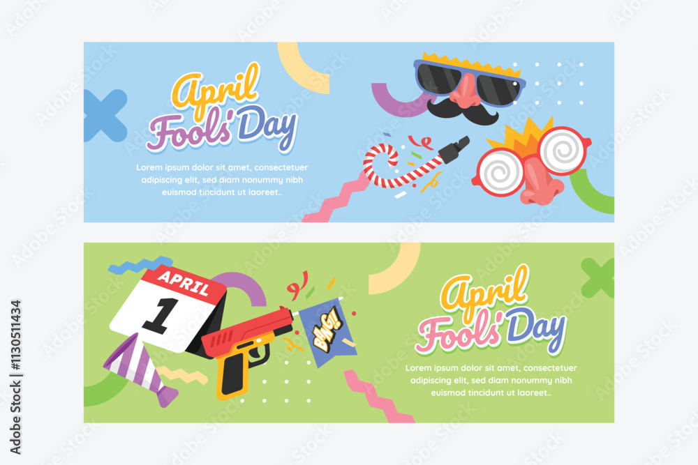 Fototapeta premium Set of two horizontal banner template