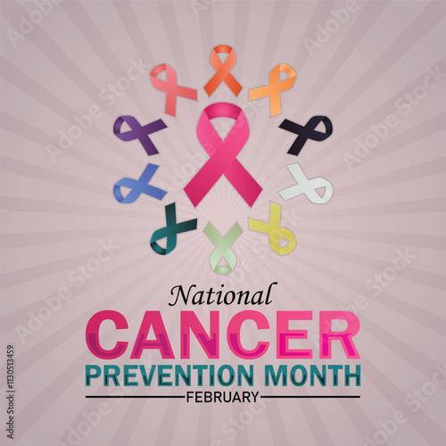 National Cancer Prevention Month. February. Holiday concept. Template for background, banner, card, poster with text inscription. Vector illustration