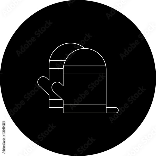 Oven Mitts icon single vector illustration