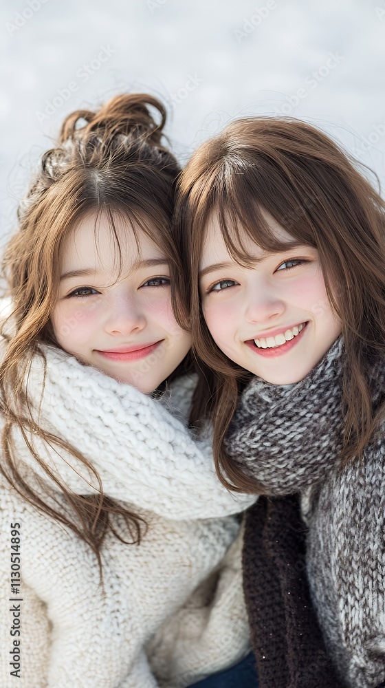 Fototapeta premium マフラーと日本人女性