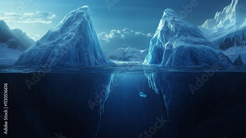 Clash of Icebergs: Above and Below the Waterline