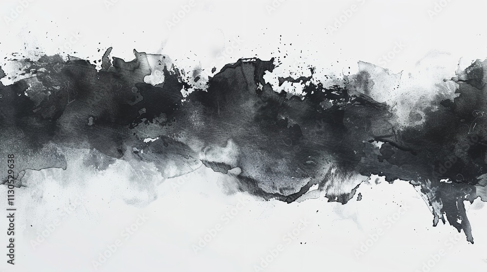 Obraz premium Watercolor or black Asian ink abstract hand drawn