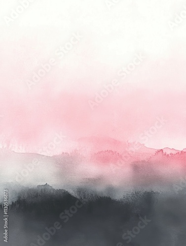 Watercolor, blush pink and grey ombre gradient background.