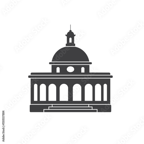 simple illustration of capitol dome, vector art.