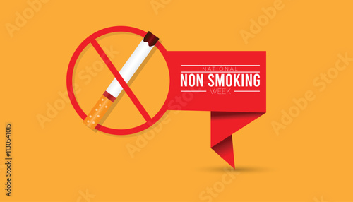 National Non Smoking week observed each year during January. National Non Smoking week creative concept design. Vector template for banner, greeting card, poster with background.