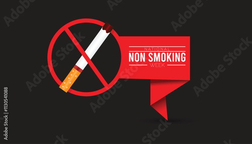 National Non Smoking week observed each year during January. National Non Smoking week creative concept design. Vector template for banner, greeting card, poster with background.