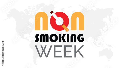 National Non Smoking week observed each year during January. National Non Smoking week creative concept design. Vector template for banner, greeting card, poster with background.