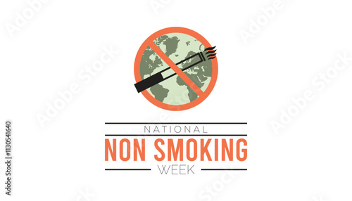 National Non Smoking week observed each year during January. National Non Smoking week creative concept design. Vector template for banner, greeting card, poster with background.