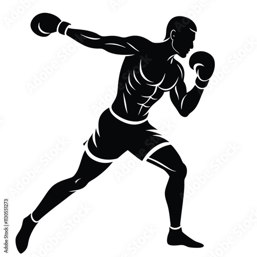 silhouette of a boxer