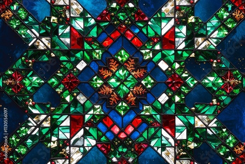 Christmas Stained Glass Background, Stained Glass Christmas Wallpaper, Christmas Background, Stained Glass Winter Background, Christmas Wallpaper