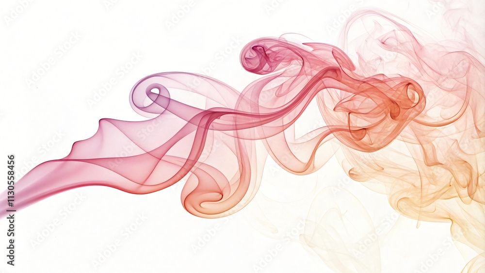 Fototapeta premium Abstract swirling blue smoke on a white background