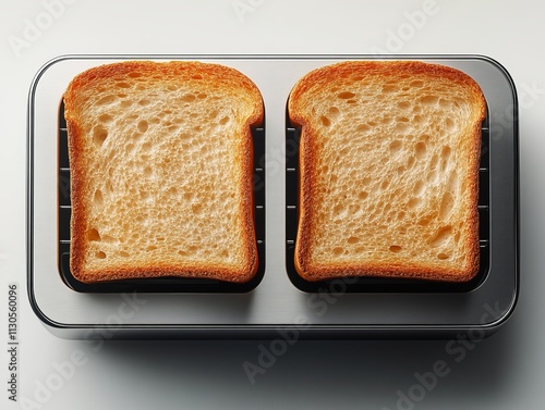 Golden-Brown Toasted Bread Slices in a Modern Toaster photo