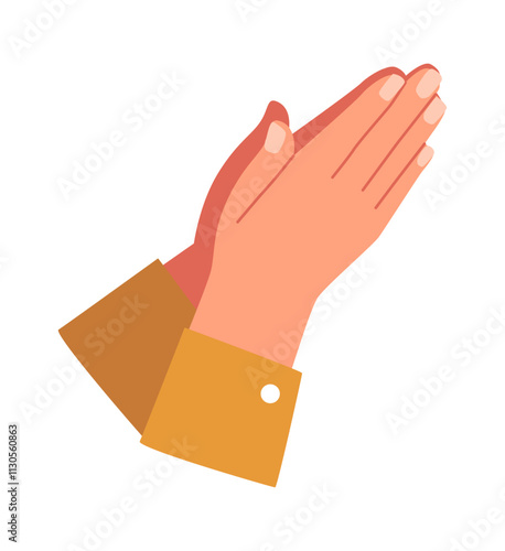 Folded god prayer hands vector illustration