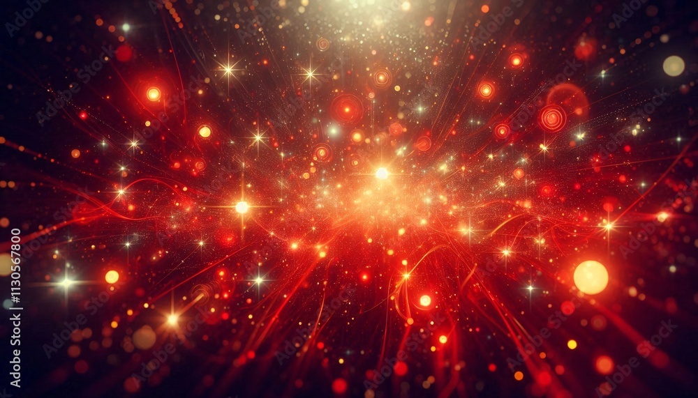 Obraz premium Red light background sparkling particles