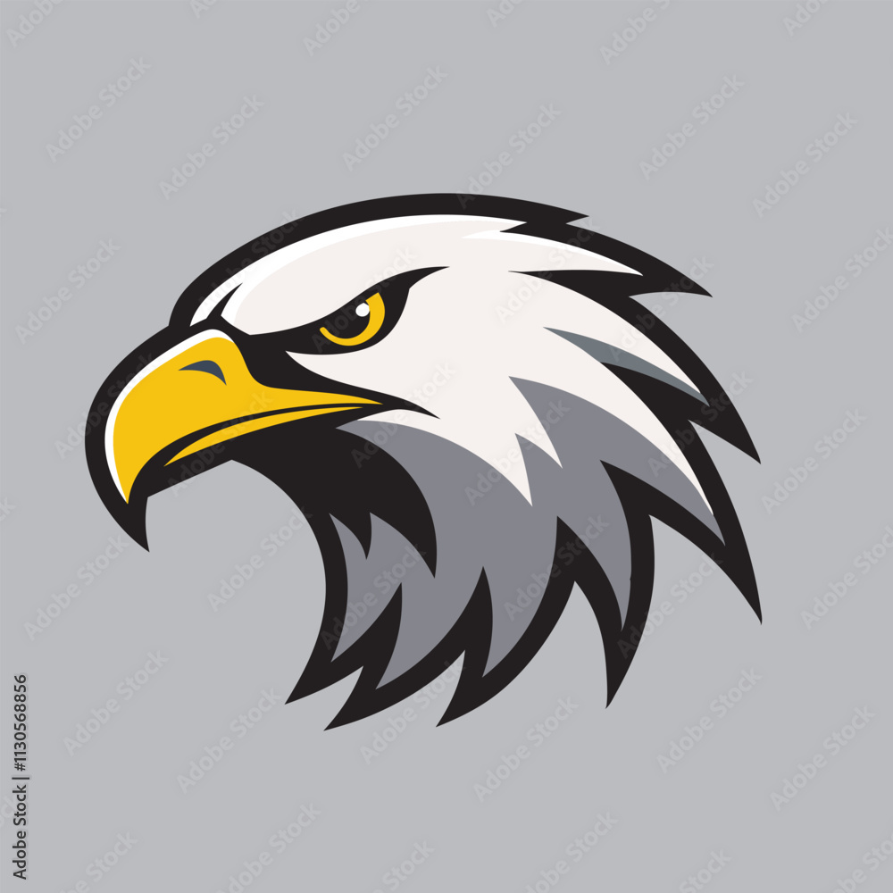 Fototapeta premium bald eagle head unique logo on white background