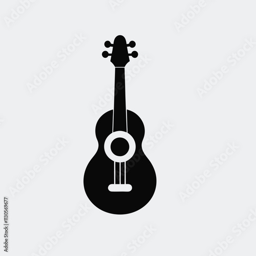creative ukulele design silhouette vector black ice