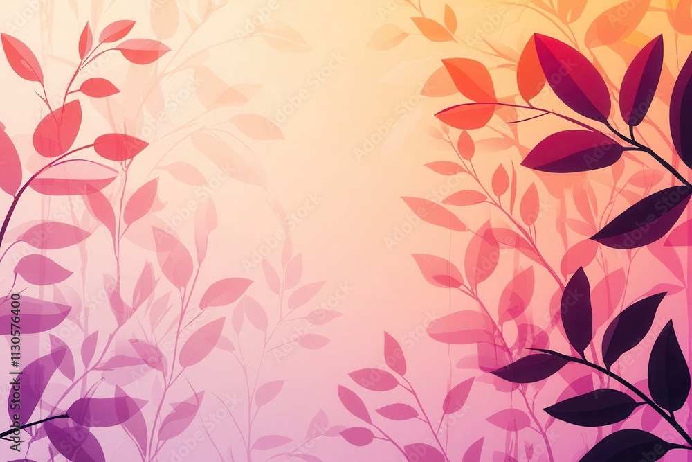 Obraz premium Layered Floral Gradients in Pink and Orange Tones