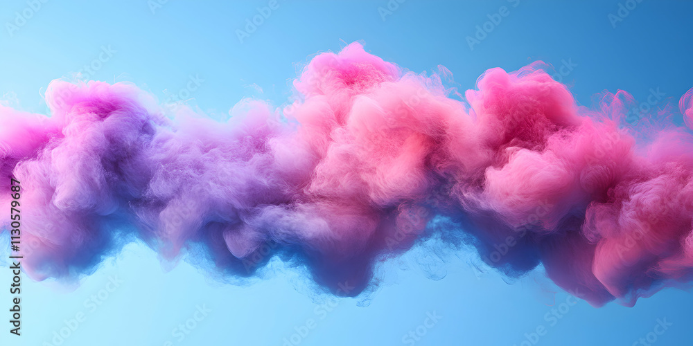 Fototapeta premium Abstract Pink and Purple Cloud Formation, A Dreamlike, Textured, Ethereal Digital Artwork Background