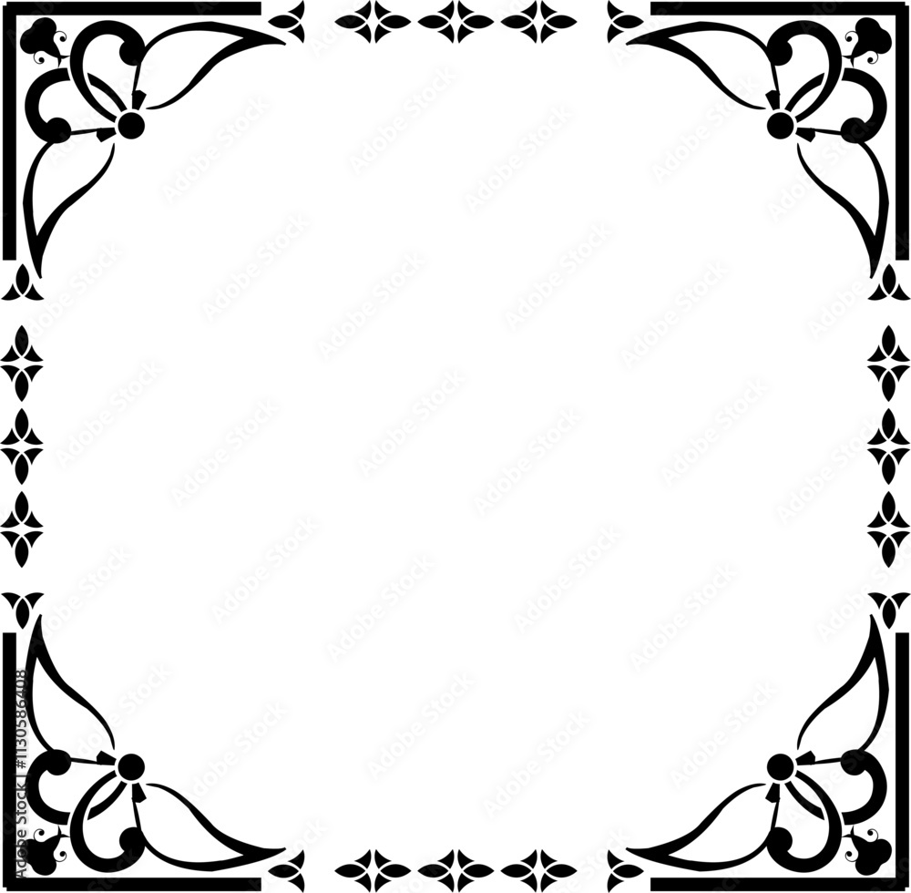 decorative graphic vintage frame with floral element