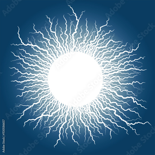 Blue background with ball lightning.