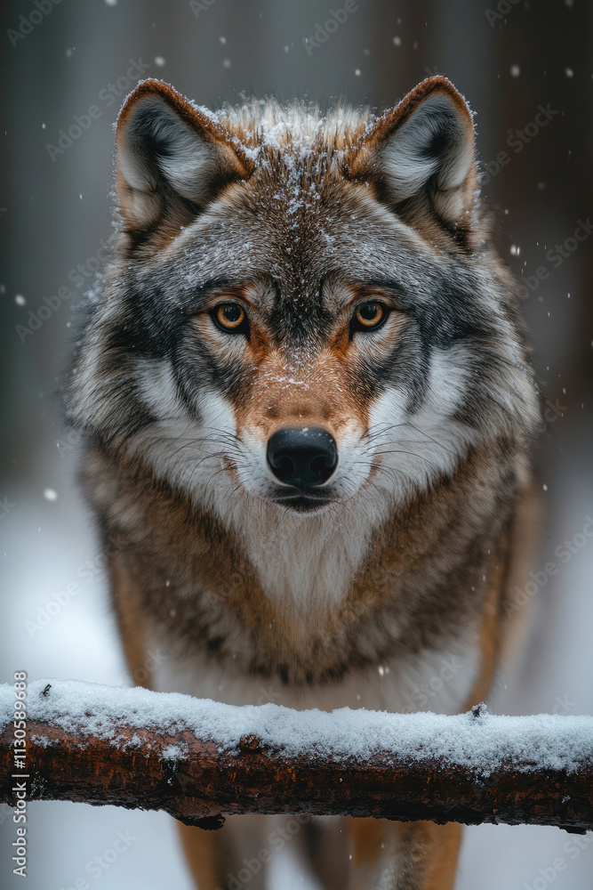 Fototapeta premium wolf in the snow