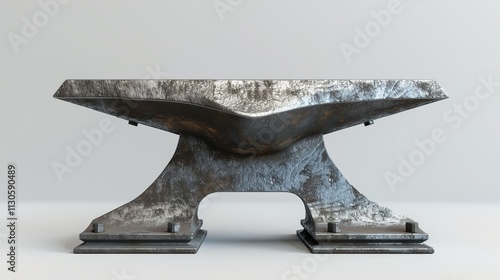 Obraz na płótnie A steel anvil with a smooth surface on a solid white background. w salonie