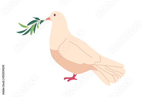 dove with laurel branch vector illustration