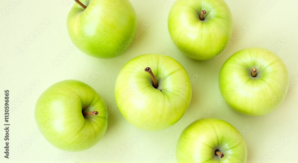 green apples on white green apples on white