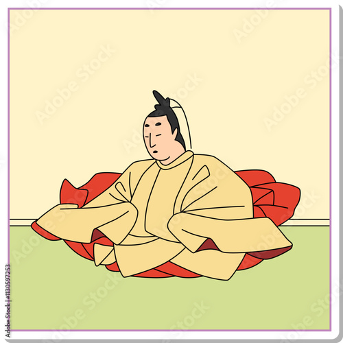 ステッカー風正方形百人一首　天智天皇