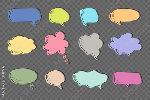 Speech Bubble Icons Set. Vector illustration color speech bubble icons set on transparent background. EPS 10