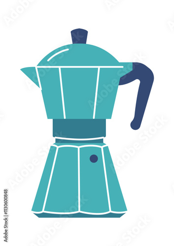 Classic coffee geyser maker vector illustration