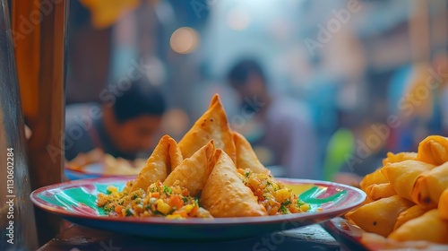 Delicious Street Food: Samosas and Chutney photo