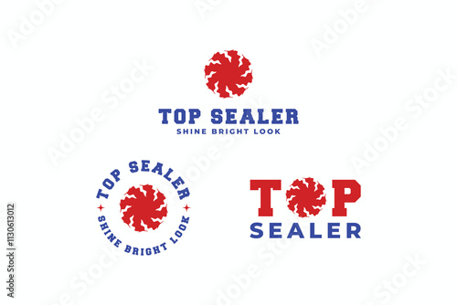 bundle set abstract top sealer logo vector design template, modern logo type epoxy and sealer mark symbol design vector illustration isolated on white background
