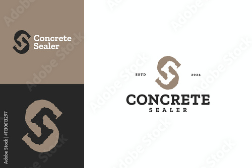 luxury concrete sealer symbol icon logo design vector ideas. bundle set creative elegant concrete sealer logo vector design template with modern, simple and brush art. initial S symbol logo design