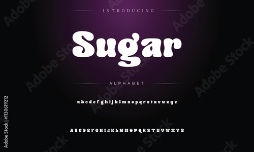 Sans serif font with vintage style typography. Alphabet vector font with Uppercase, lowercase, and number. Regular Bold font with uppercase dan lowercase variation.