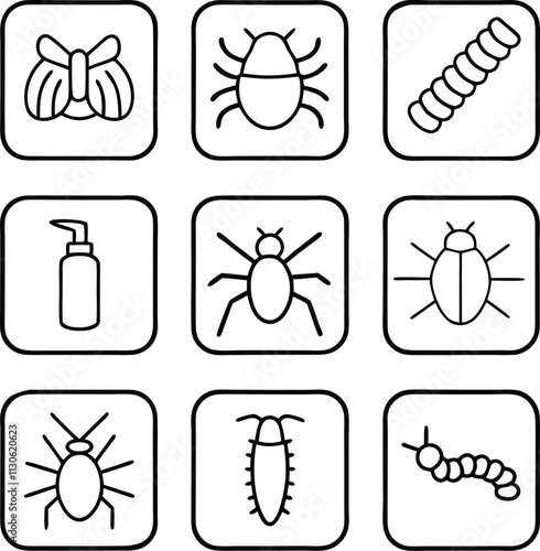 Pest Control Icons Insects, Bugs, and Treatment Solutions